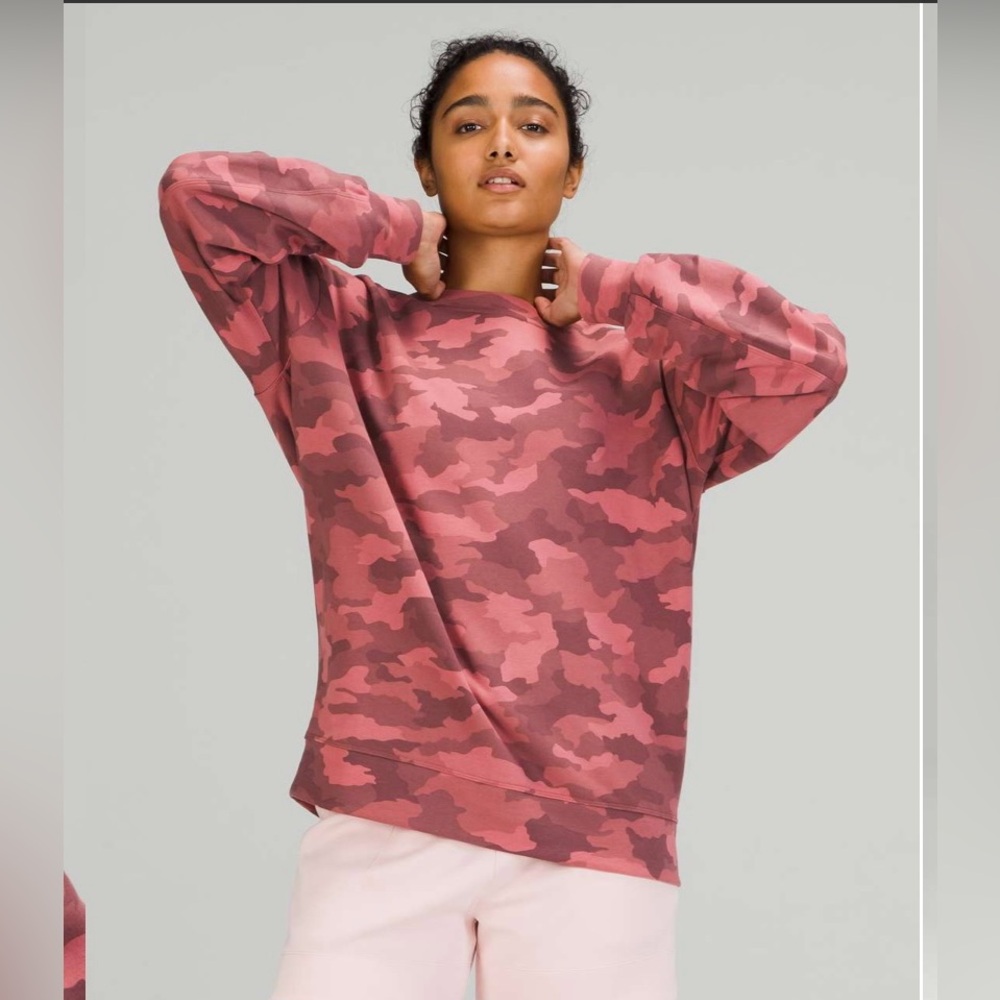 Lululemon Perfectly Oversized Crew- EUC- Heritage 365 Camo Brier Rose - Picture 2 of 8